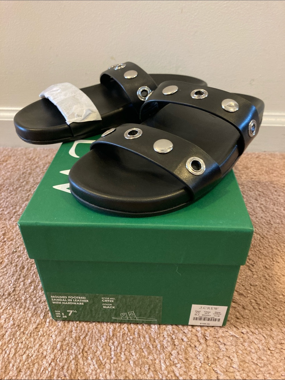 JCrew Kira grommet sandals in leather